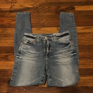AG Mila Super High Rise Skinny Distressed Jeans